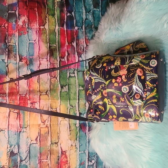 Patricia Nash birds of paradise Sabina Leather Drawstring purse - Picture 1 of 11